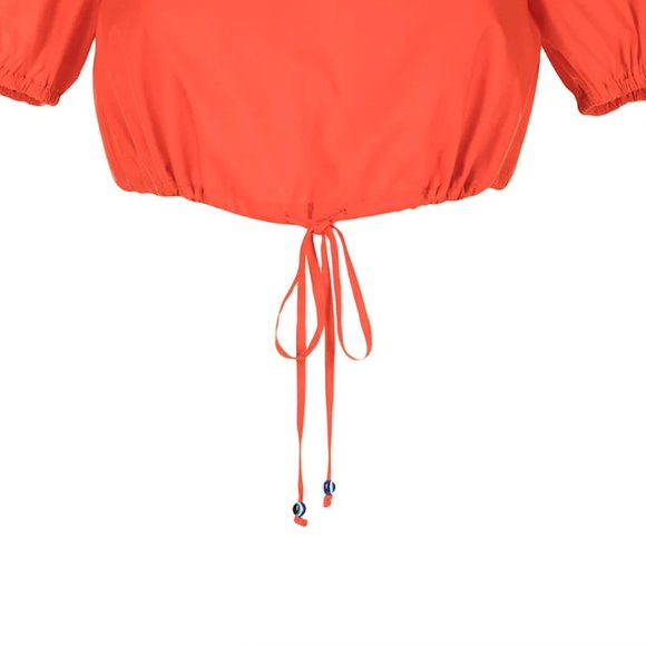 STAUD Prato Short Sleeve Cropped Drawstring Top - Picture 3 of 8